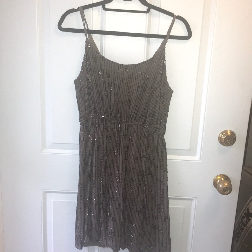 Charcoal gray dress with sequins